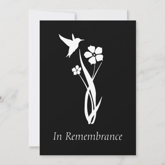 Custom Memorial Service Hummingbird Garden Flower Kaart (Voorkant)