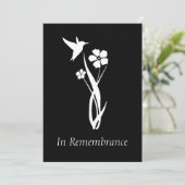 Custom Memorial Service Hummingbird Garden Flower Kaart (Staand voorkant)
