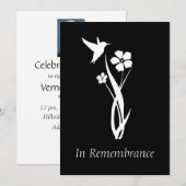 Custom Memorial Service Hummingbird Garden Flower Kaart (Voorkant / Achterkant)