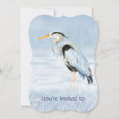 Custom Memorial Service Invite Blue Heron Bird Kaart (Voorkant)