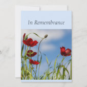 Custom Memorial Service Red Anemone Garden Flower Kaart (Voorkant)