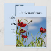 Custom Memorial Service Red Anemone Garden Flower Kaart (Voorkant / Achterkant)