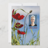 Custom Memorial Service Red Anemone Garden Flower Kaart (Voorkant)