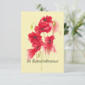 Custom Memorial Service Red Poppies Flowers Kaart (Staand voorkant)