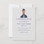 Custom Memorial Service Running Man Kaart (Achterkant)