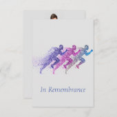 Custom Memorial Service Running Man Kaart (Voorkant / Achterkant)