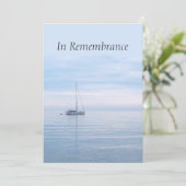 Custom Memorial Service Sailboat Lake Inv Kaart (Staand voorkant)