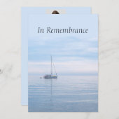 Custom Memorial Service Sailboat Lake Inv Kaart (Voorkant / Achterkant)