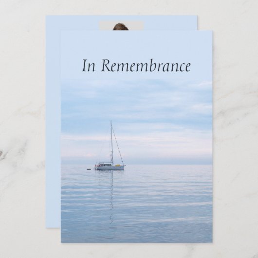 Custom Memorial Service Sailboat Lake Inv Kaart (Voorkant / Achterkant)