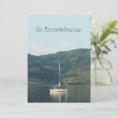 Custom Memorial Service Sailboat Lake Kaart (Staand voorkant)