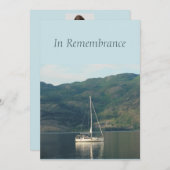 Custom Memorial Service Sailboat Lake Kaart (Voorkant / Achterkant)