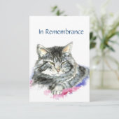 Custom Memorial Service Uitnodiging voor Cat Lover (Staand voorkant)