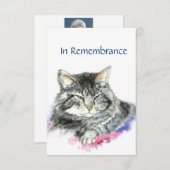 Custom Memorial Service Uitnodiging voor Cat Lover (Voorkant / Achterkant)