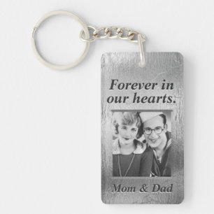 Custom Memorial Silver Kijk mama en papa Sleutelhanger