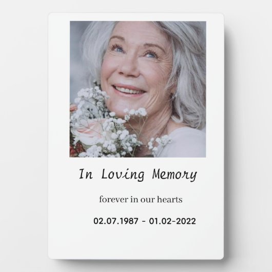 “Custom Memory Plaque for Tabletop Display Fotoplaat (voorkant)