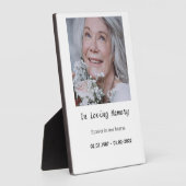 “Custom Memory Plaque for Tabletop Display Fotoplaat (Zijkant)