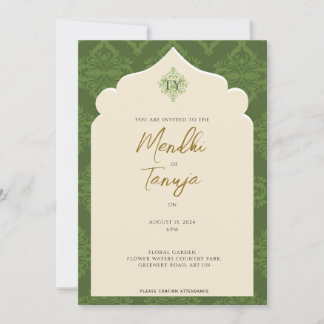Custom Mendhi Invitation | Henna Night Kaart