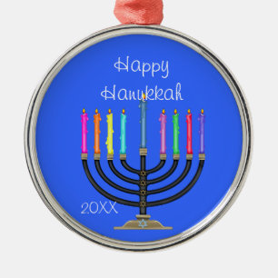 CUSTOM MENORAH & HANUKKAH Ornament/STAR OF DAVID Metalen Ornament
