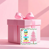 Custom Merry Bright Pink Christmas Party Bedankjes Labels