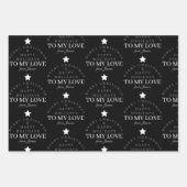 Custom Merry Christmas Black Monogram Echtgenote E Inpakpapier Vel (Voorkant)