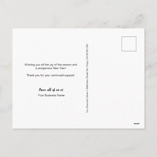 Custom Merry Christmas Company Logo Gold krans Feestdagenkaart (Achterkant)