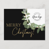 Custom Merry Christmas Company Logo Gold krans Feestdagenkaart (Voorkant)