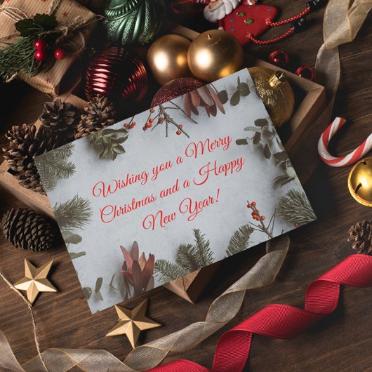 Custom Merry Christmas en een Happy New Year Kaart