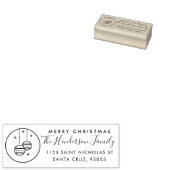Custom Merry Christmas Familienaam Retouradres Rubberstempel (Gestempeld)