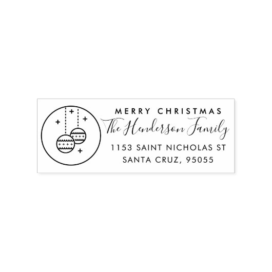 Custom Merry Christmas Familienaam Retouradres Rubberstempel (Afrduk)