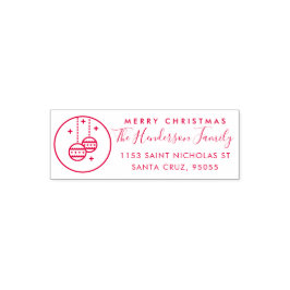 Custom Merry Christmas Familienaam Retouradres Zelfinktende Stempel