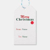 Custom Merry Christmas Hanging Ornament rood, groe Cadeaulabel (Voorkant)
