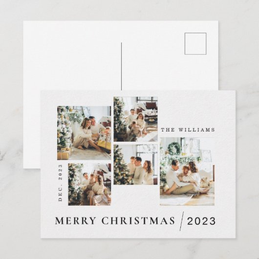 Custom Merry Christmas Kaart Printable Briefkaart (Voorkant / Achterkant)