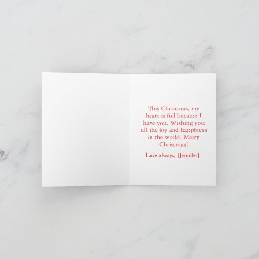 Custom Merry Christmas Kaart voor uw vriendje (Binnen)