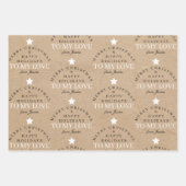 Custom Merry Christmas Kraft Monogram Echtgenote V Inpakpapier Vel (Voorkant 2)