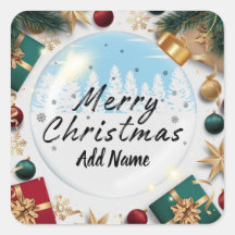 Custom Merry Christmas met Voeg Naam Sticker