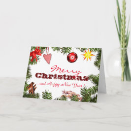 Custom MERRY CHRISTMAS NEW YEAR SEASON'S GREETING Feestdagen Kaart