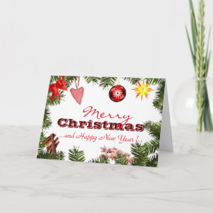 Custom MERRY CHRISTMAS NEW YEAR SEASON'S GREETING Feestdagen Kaart