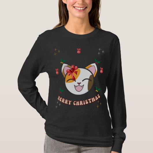 Custom Merry Christmas Pet T-shirt (Voorkant)