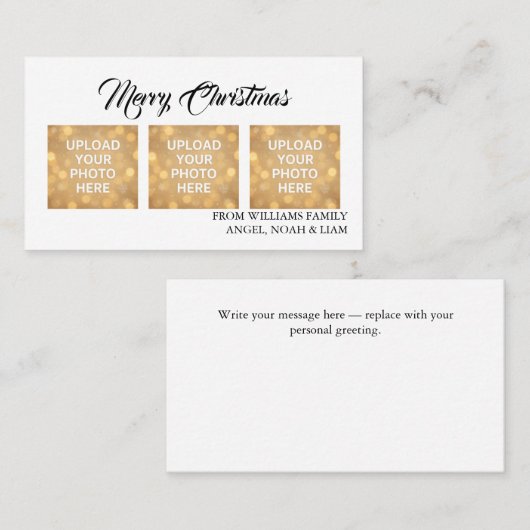 Custom Merry Christmas Photo Business card theme Visitekaartje (Voorkant / Achterkant)