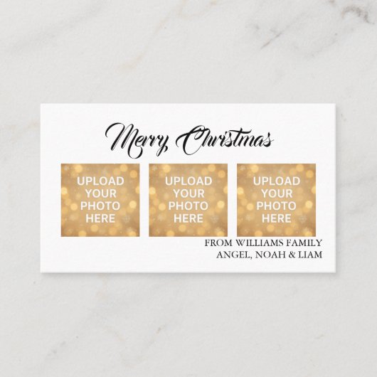 Custom Merry Christmas Photo Business card theme Visitekaartje (Voorkant)