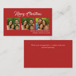Custom Merry Christmas Photo Card Visitekaartje
