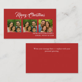Custom Merry Christmas Photo Card Visitekaartje