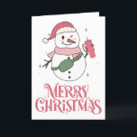 Custom Merry Christmas Pink Snowman voor vrienden Feestdagen Kaart<br><div class="desc">Custom Merry Christmas Pink Snowman Grappige quotes voor Vrienden Vakantie Kaart. Sassy Gepersonaliseerde kerstkaart voor vrienden.</div>