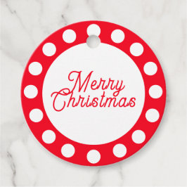 Custom Merry Christmas Red and White Dots Bedankjes Labels