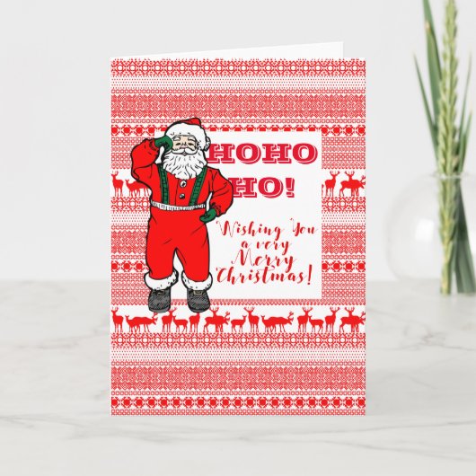 Custom MERRY CHRISTMAS SANTA SEASON'S GREETING Feestdagen Kaart (Voorkant)