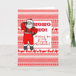 Custom MERRY CHRISTMAS SANTA SEASON'S GREETING Feestdagen Kaart