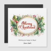 Custom Merry Christmas Script in Goud Bloemen Lijs (Voorkant / Achterkant)