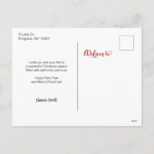 Custom Merry Christmas Script in Goud Bloemen Lijs Feestdagenkaart (Achterkant)