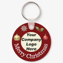 Custom Merry Christmas Sleutelhanger met Bedrijf L