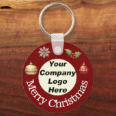 Custom Merry Christmas Sleutelhanger met Bedrijf L (Voorkant)